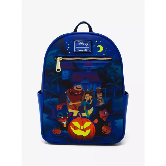 Loungefly Disney‎ Lilo & Stitch Trick or Treating Group Portrait Glow Backpack - Picture 1 of 5